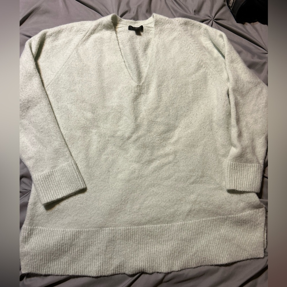 Jcrew XL Merino Wool Sweater Mint Green Classic Warm Long Designer Oversized